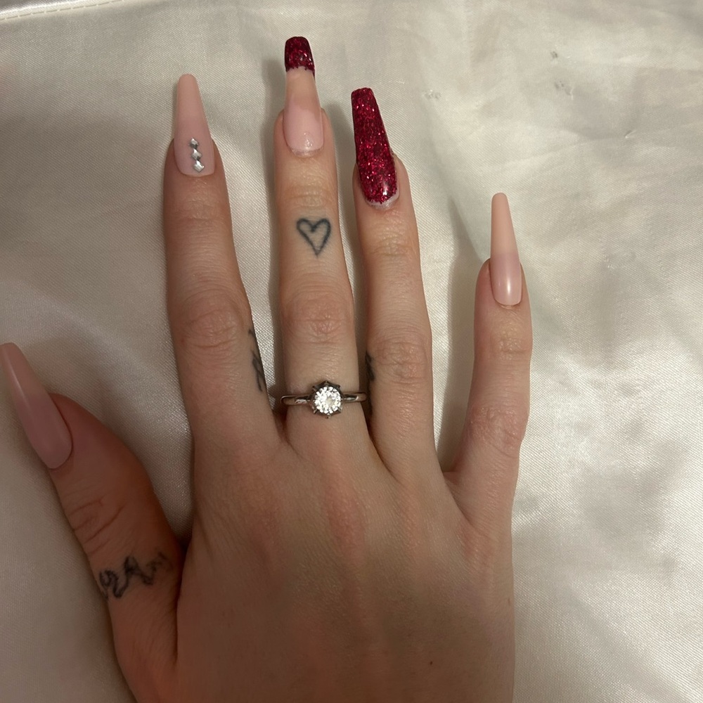 silver clear crystal ring